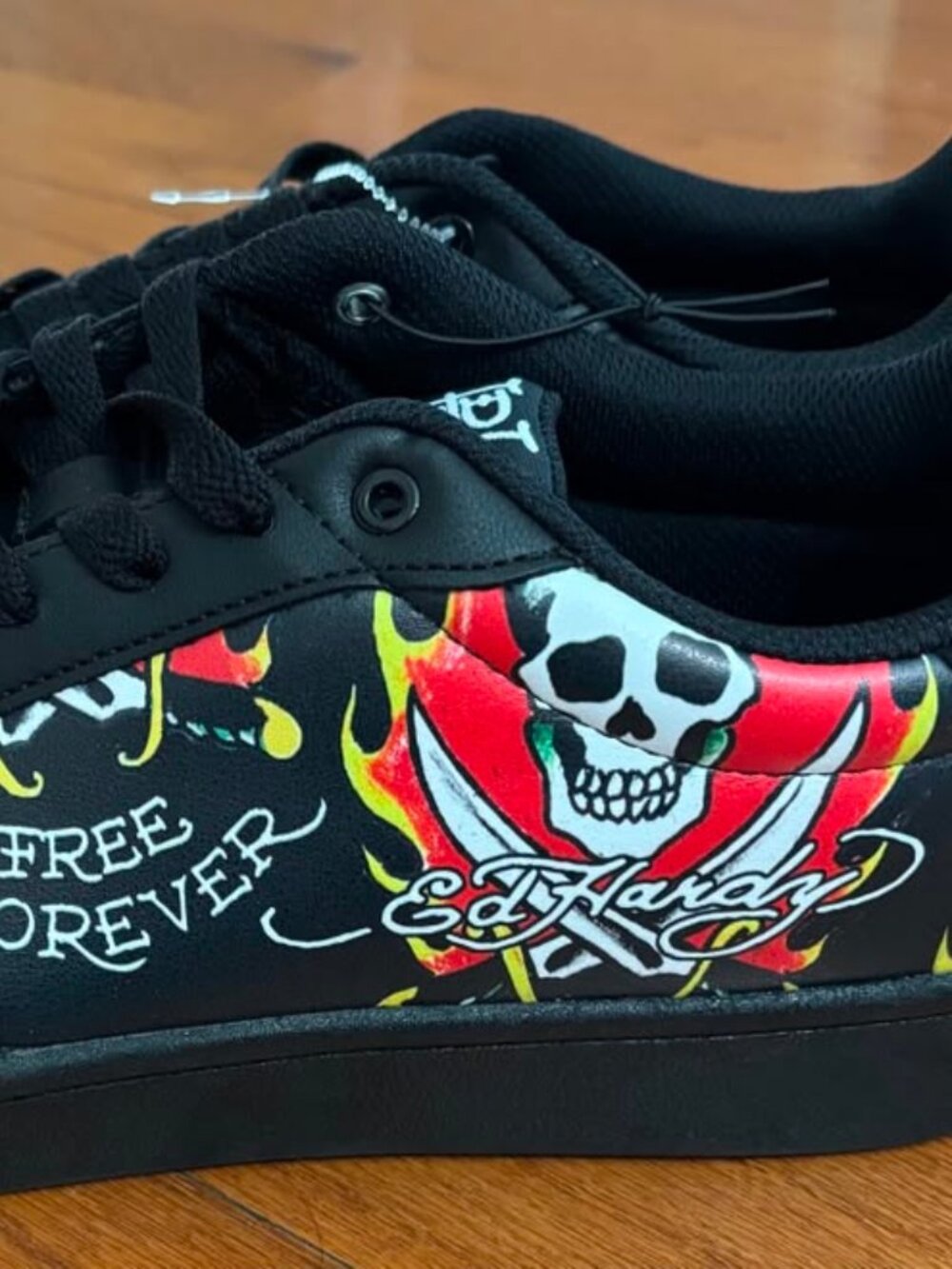 Ed Hardy Skull Flame Sneakers Tatoo Graphic Shoes Men